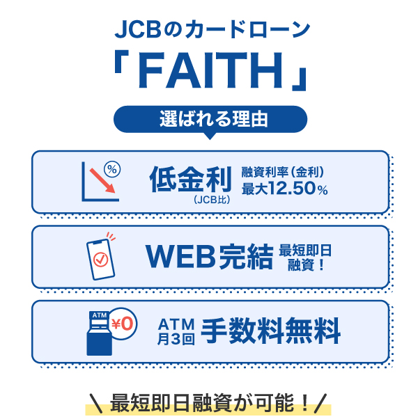 JCBのカードローン「FAITH」が選ばれる理由