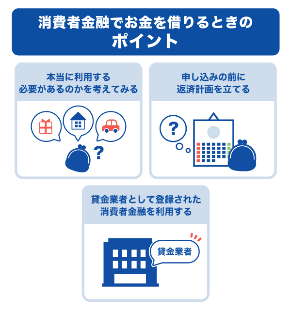 消費者金融でお金を借りるときのポイント