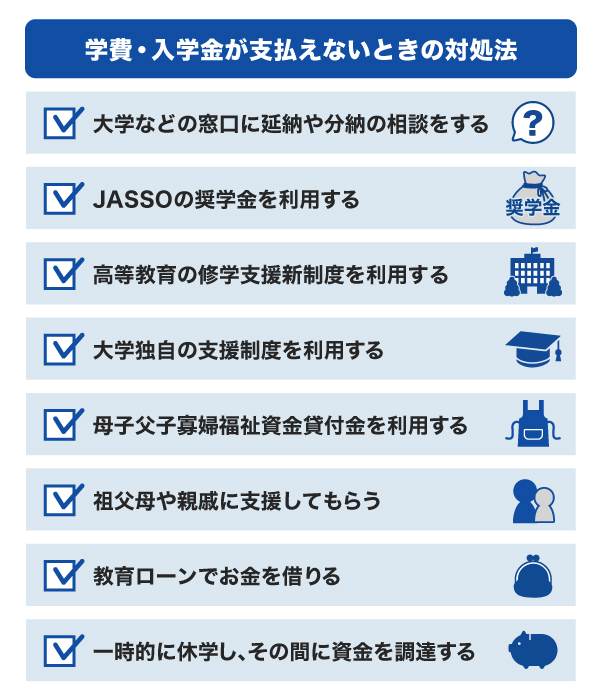 学費・入学金が支払えないときの対処法8選