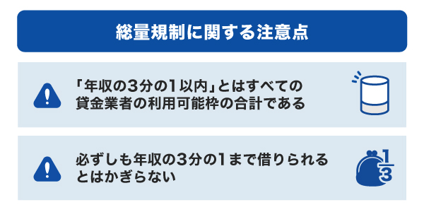 総量規制に関する注意点