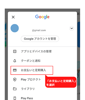 「お支払いと定期購入」を選択