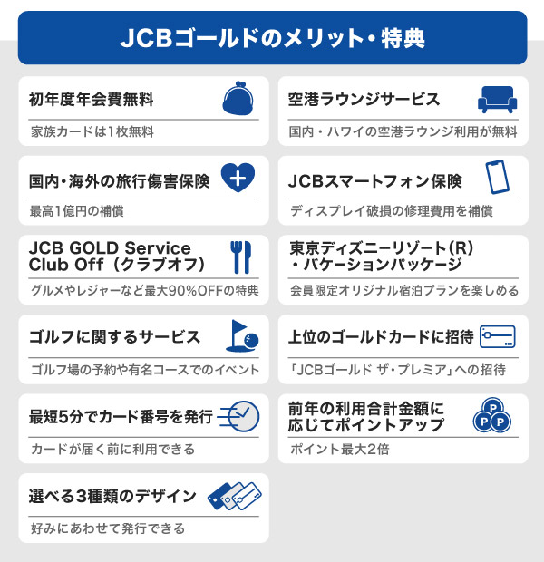 JCBゴールドのメリット・特典