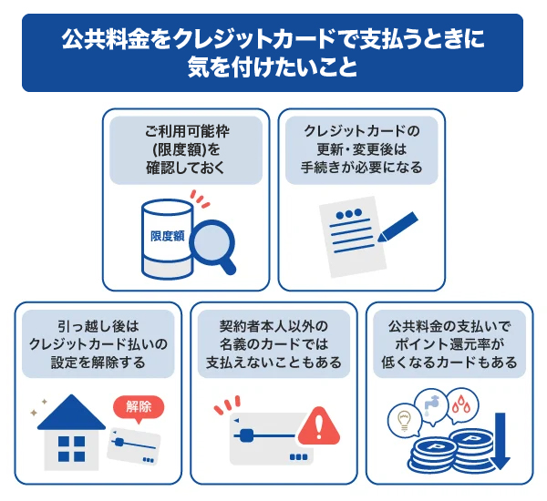 公共料金をクレジットカードで支払うときに気を付けたいこと