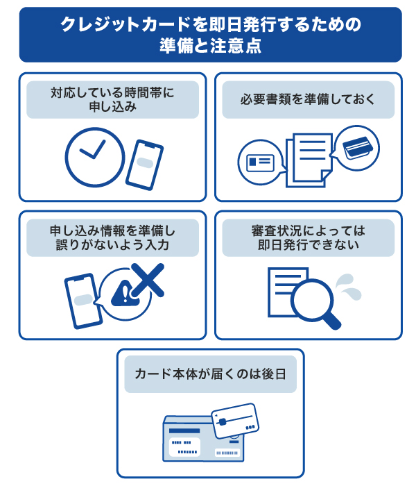 クレジットカードを即日発行するための準備と注意点