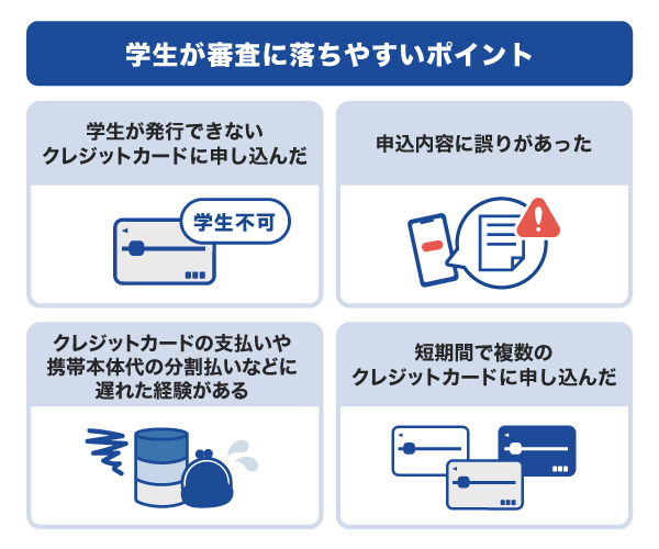 学生が審査に落ちやすいポイント